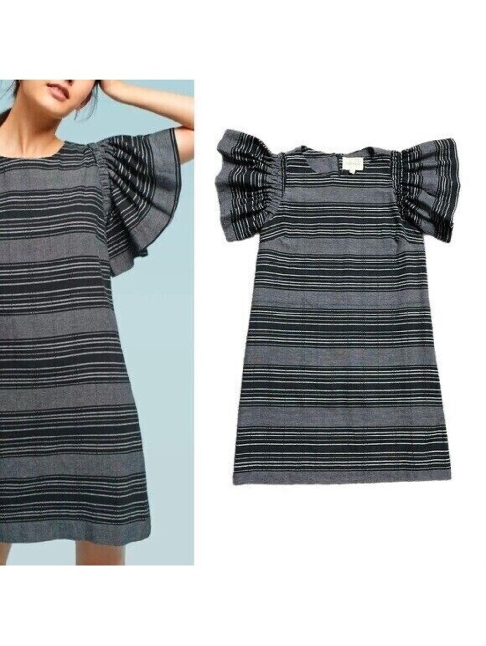 Anthropologie Moon River Denmark Striped Tunic Dress Medium